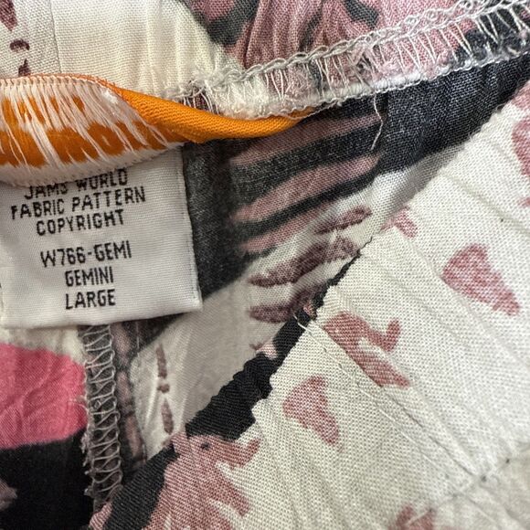 Jams World Size L Cropped Pants Patchwork Multicolored Pull On Elastic Waist - Picture 5 of 12